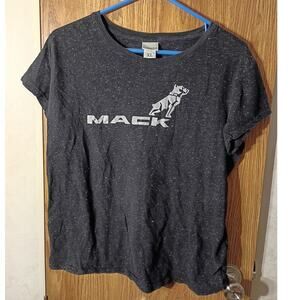 J America Mack Truck Graphic Tee XL Gray Grey Glitter Logo Y2K Casual Workwear